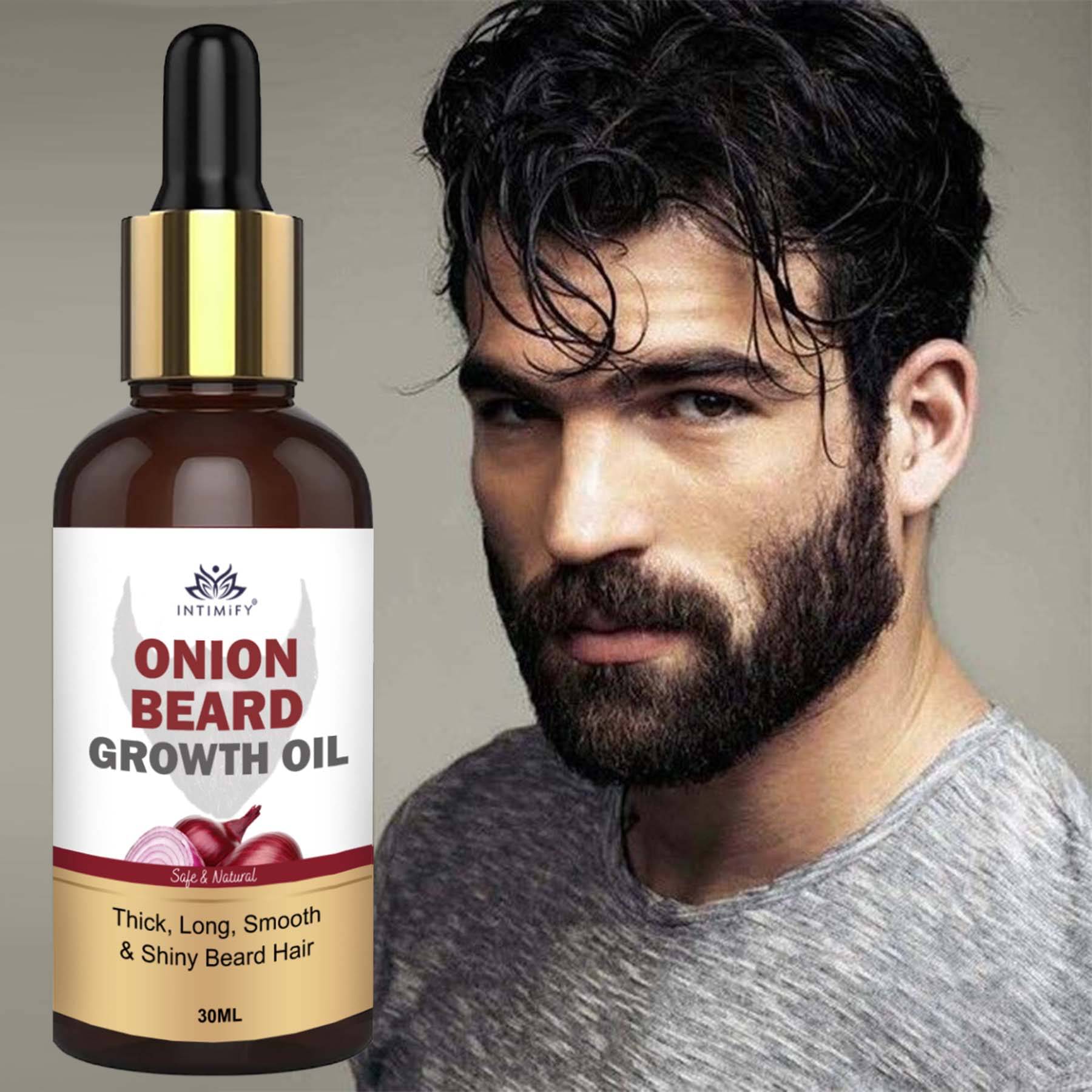     			Intimify Onion Beard Growth Oil, for beard growth, much beard oil, muchstac growth oil, anti greying beard oil, 30 ml