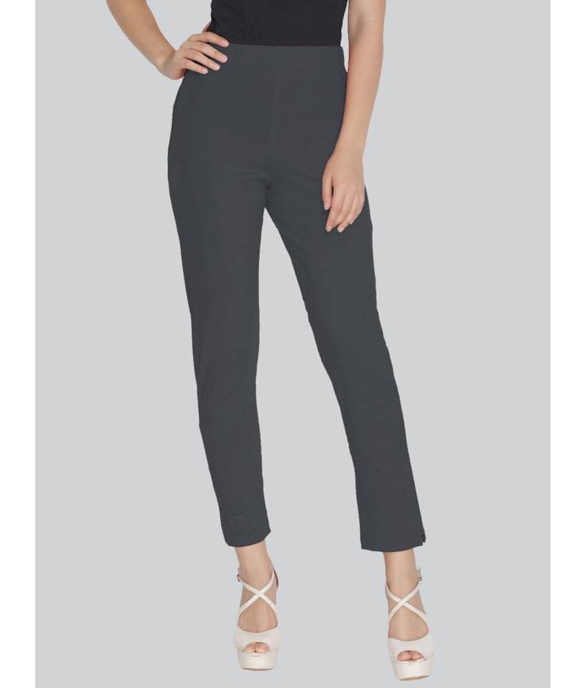     			LYRA - Light Grey Cotton Regular Women's Cigarette Pants ( Pack of 1 )