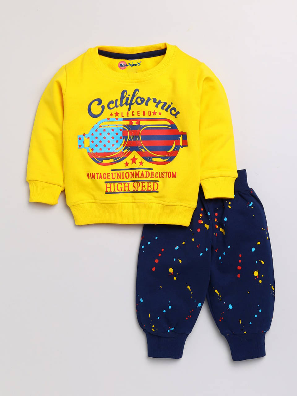 Mars Infiniti Pack of 1 Boys Cotton T-Shirt & Trackpants Set ( Yellow ) Mars Infiniti Pack of 1 Boys Cotton T-Shirt & Trackpants Set ( Yellow )