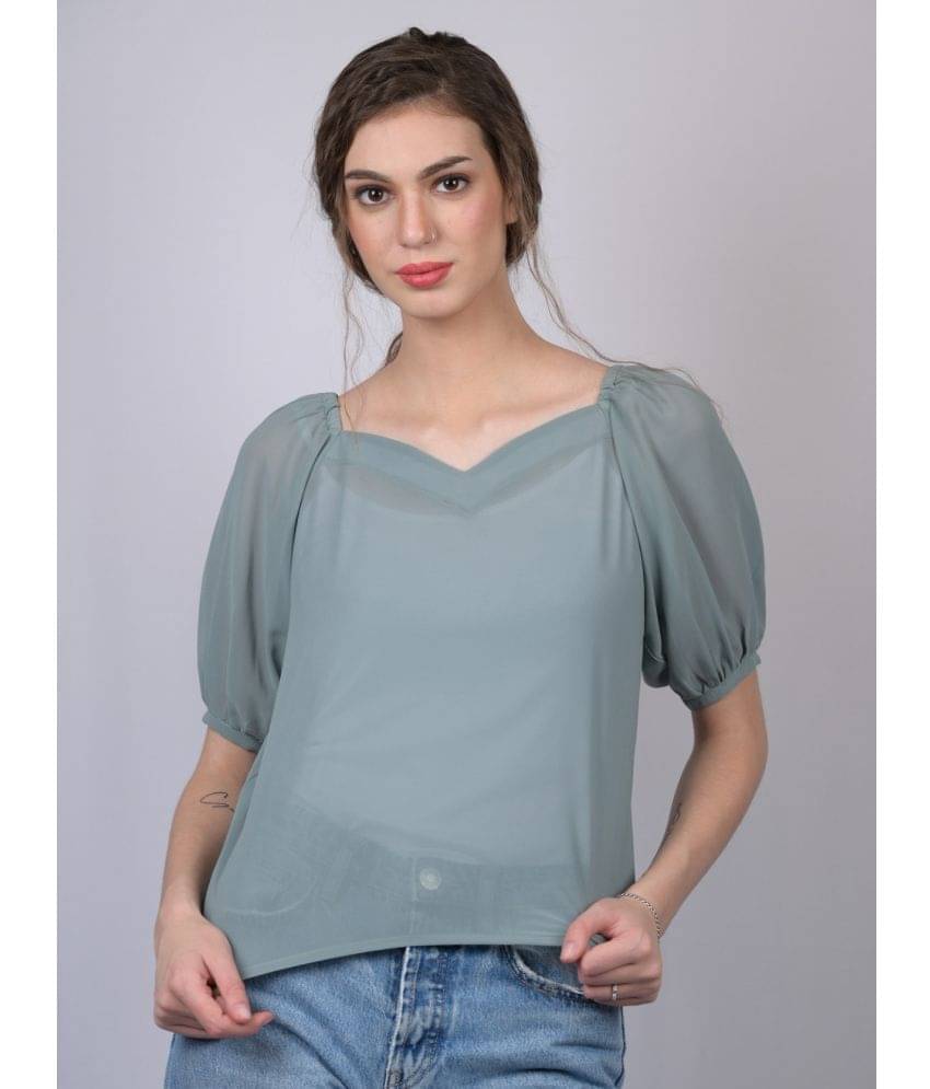     			OWO THE LABEL Women's Polyester Regular Top ( Grey )