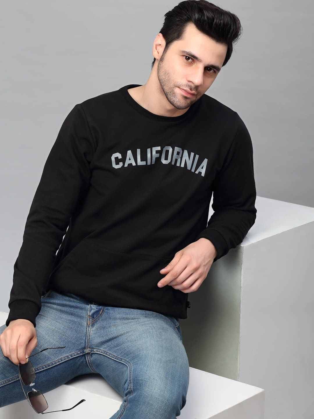     			Rigo - Black Fleece Regular Fit Men's Sweatshirt ( Pack of 1 )