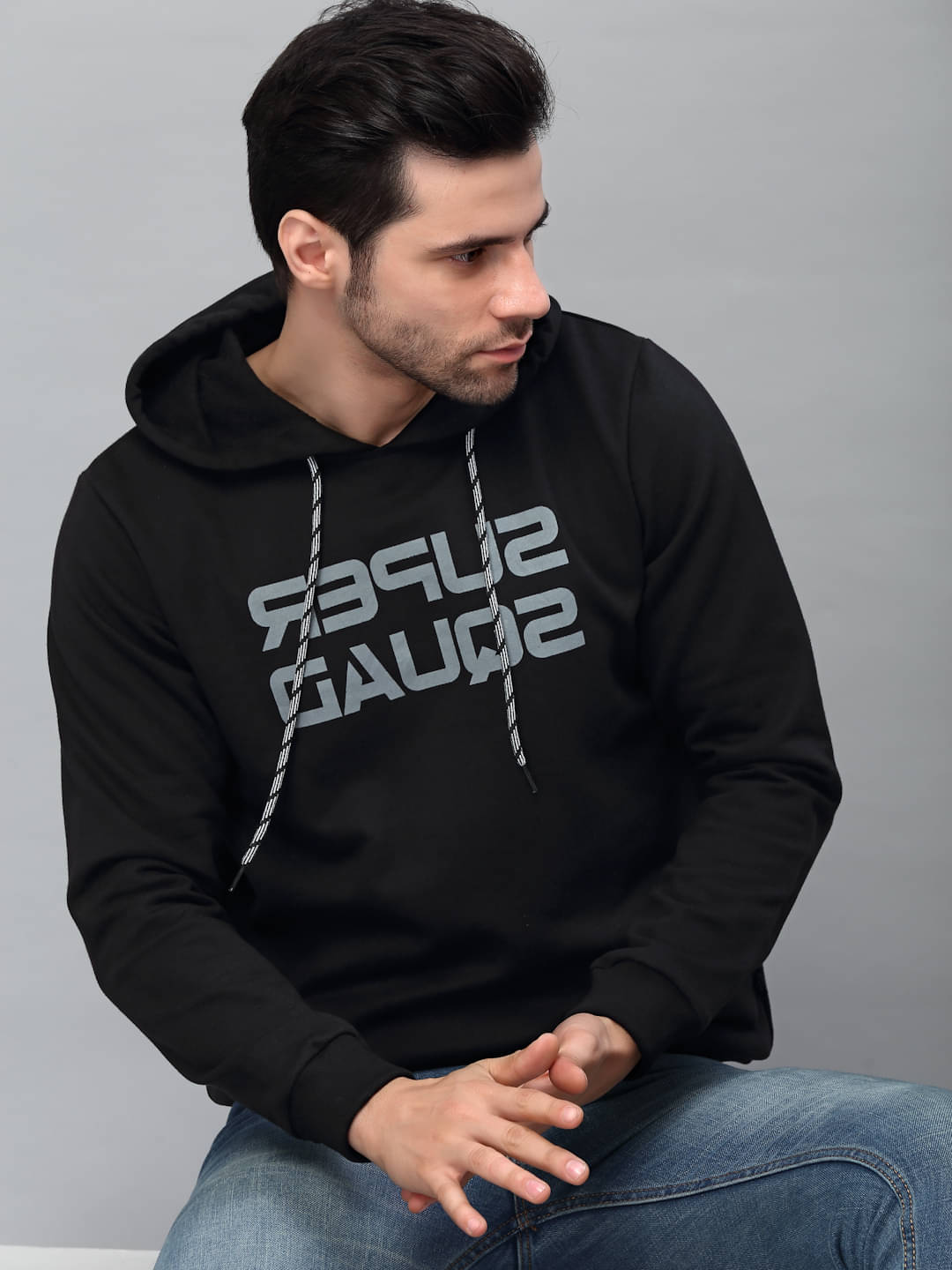 Rigo - Black Fleece Regular Fit Men's Sweatshirt ( Pack of 1 ) Rigo - Black Fleece Regular Fit Men's Sweatshirt ( Pack of 1 )