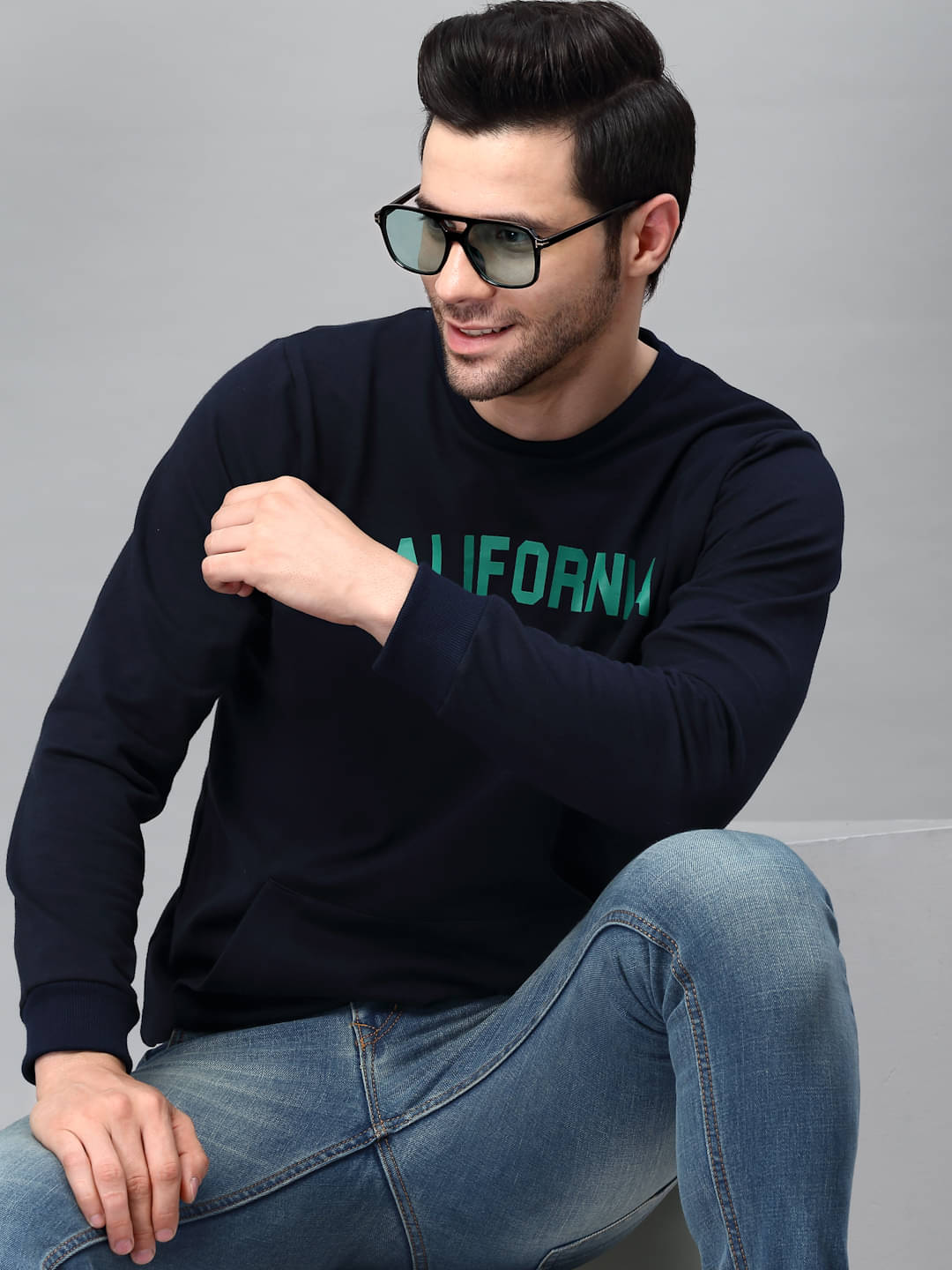 Rigo - Blue Fleece Regular Fit Men's Sweatshirt ( Pack of 1 ) Rigo - Blue Fleece Regular Fit Men's Sweatshirt ( Pack of 1 )