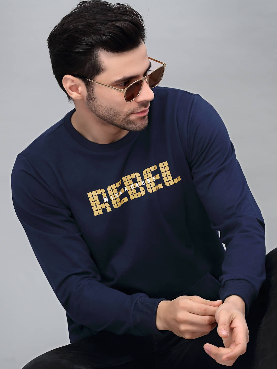 Rigo - Blue Fleece Regular Fit Men's Sweatshirt ( Pack of 1 )