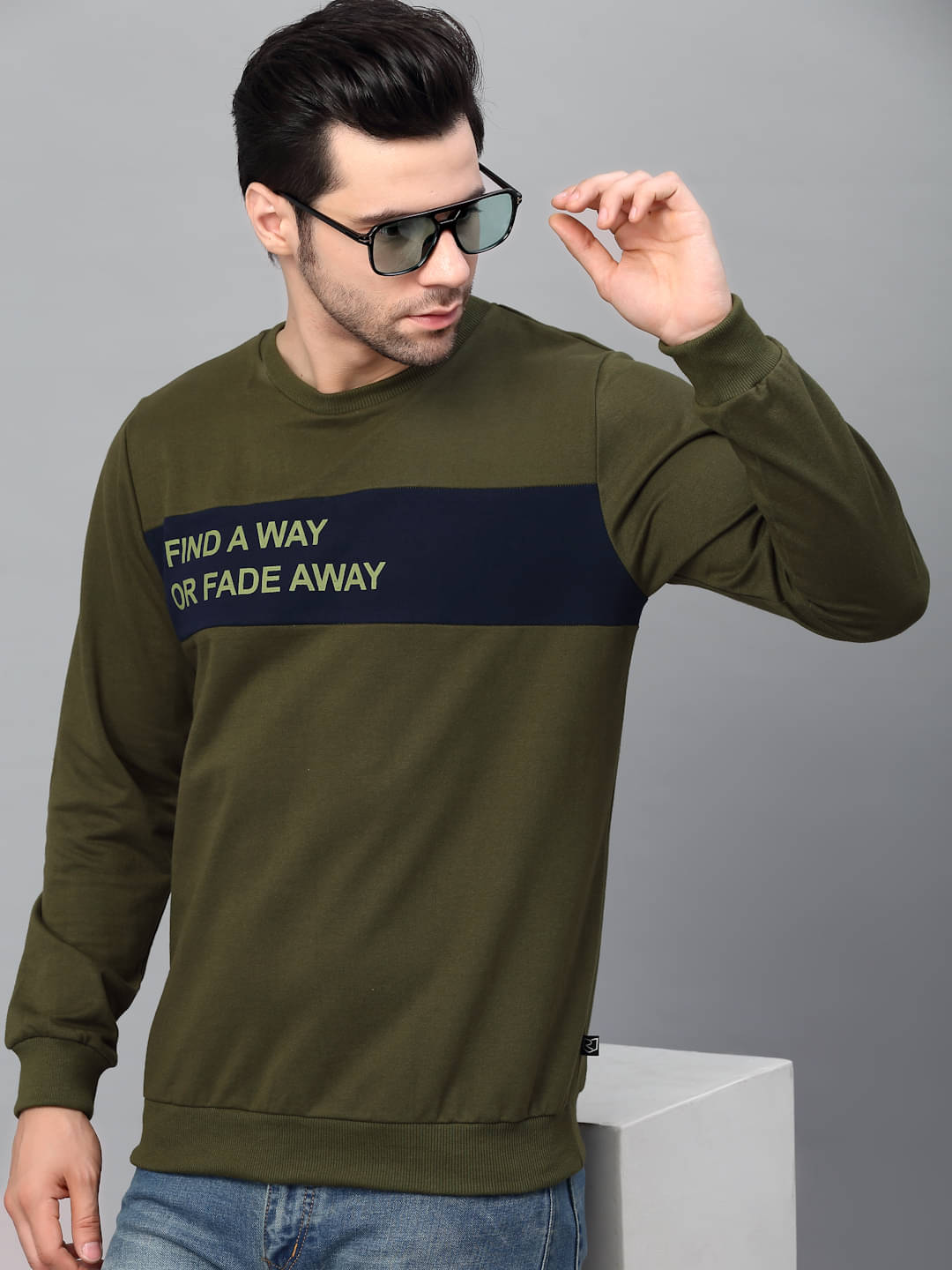     			Rigo - Green Fleece Regular Fit Men's Sweatshirt ( Pack of 1 )