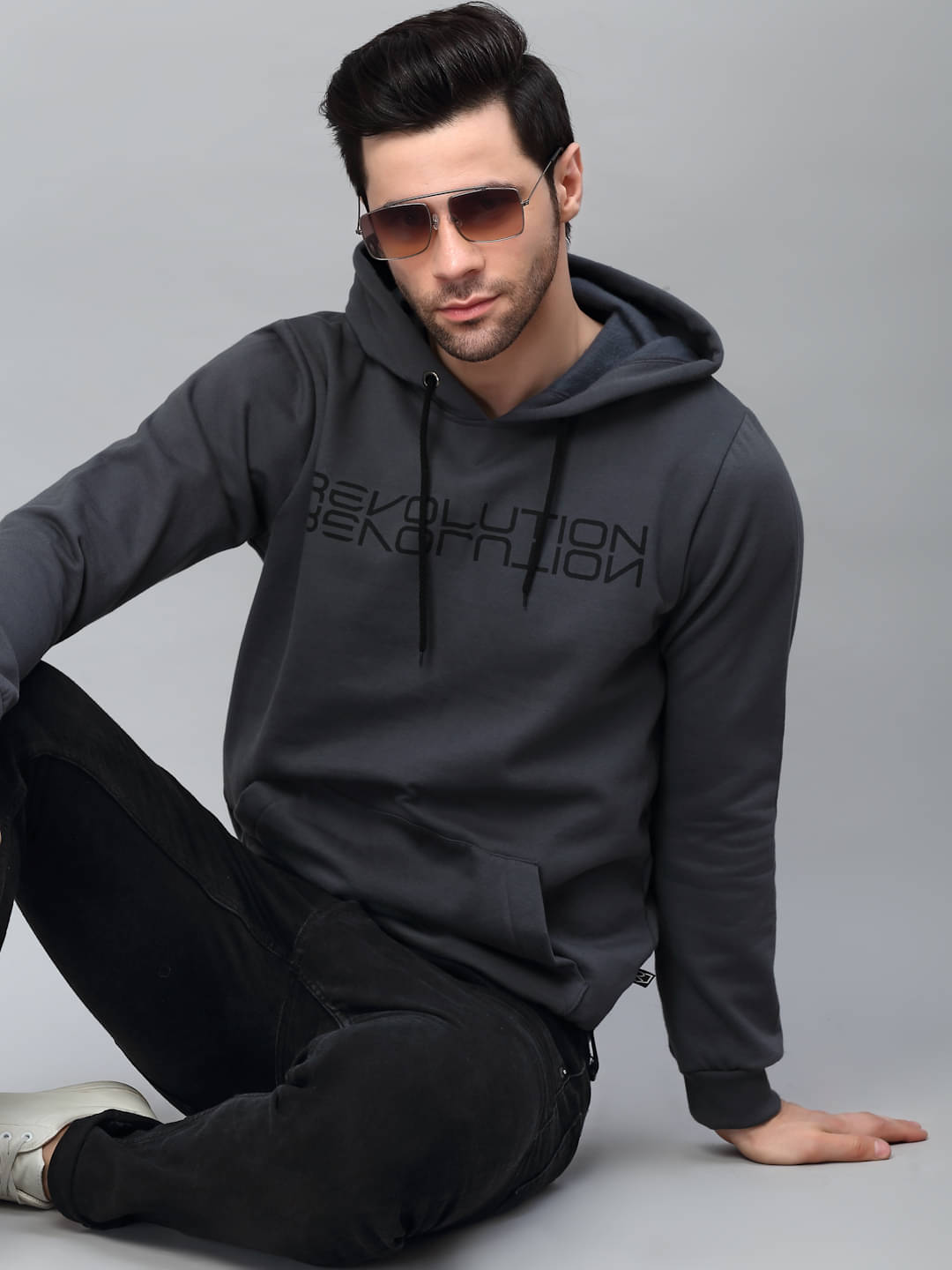     			Rigo - Grey Fleece Regular Fit Men's Sweatshirt ( Pack of 1 )