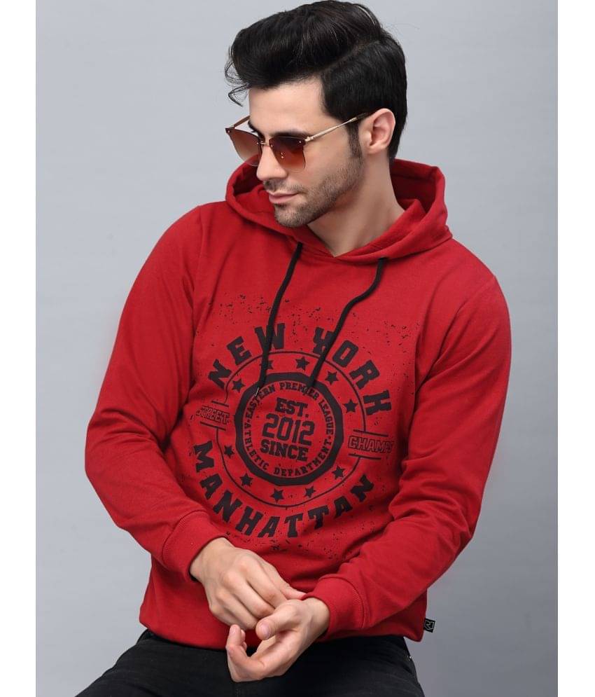 Rigo - Red Fleece Regular Fit Men's Sweatshirt ( Pack of 1 ) Rigo - Red Fleece Regular Fit Men's Sweatshirt ( Pack of 1 )