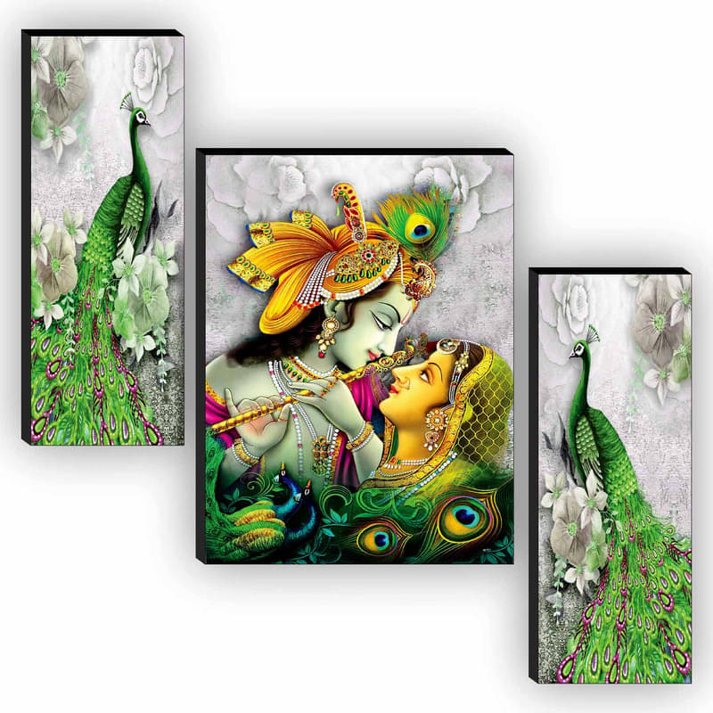     			Saf Radha Krishna Ji Religious Wall Hanging Framed Painting