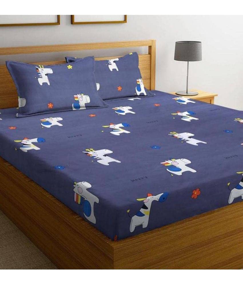     			Sky Tex Poly Cotton 1 Double Bedsheet with 2 Pillow Covers ( Grey )