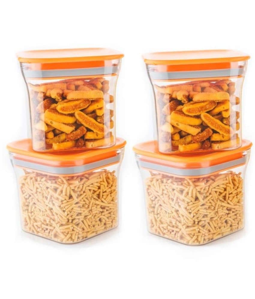 Analog kitchenware - Polyproplene Orange Food Container ( Set of 4 - 550 )