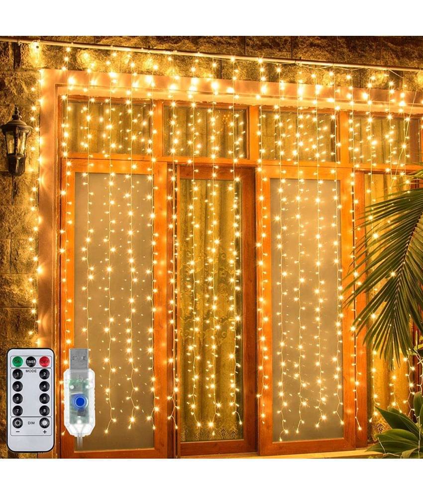     			MIRADH - Yellow 3Mtr Curtain String Light ( Pack of 1 )