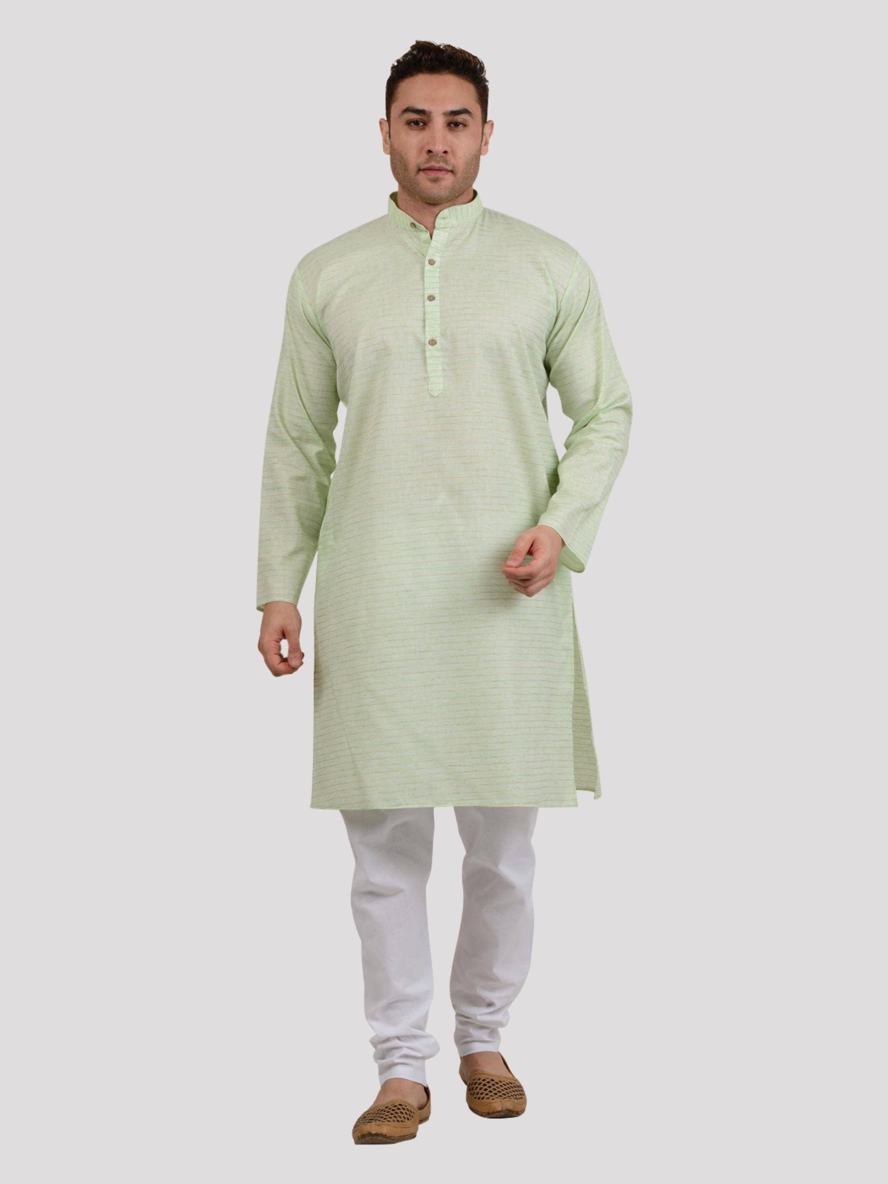 Maharaja - Green Linen Regular Fit Men's Kurta Pyjama Set ( Pack of 1 ) Maharaja - Green Linen Regular Fit Men's Kurta Pyjama Set ( Pack of 1 )