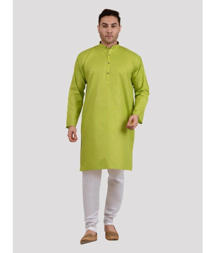     			Maharaja - Green Viscose Regular Fit Men's Kurta Pyjama Set ( Pack of 1 )
