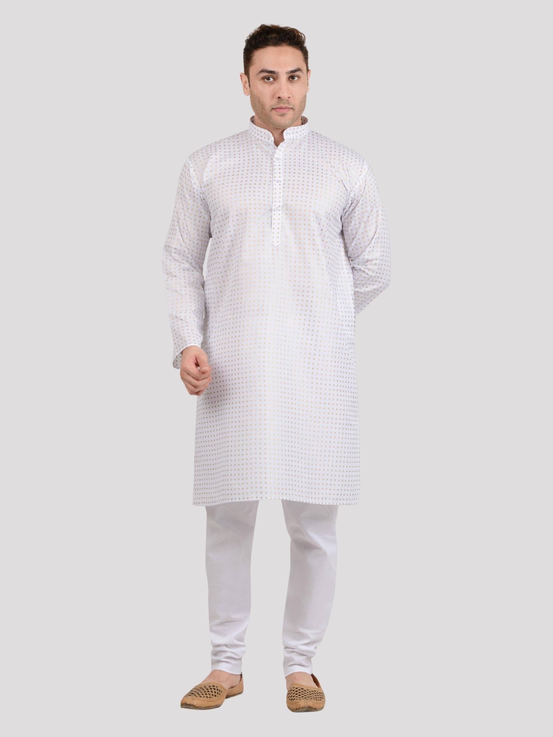     			Maharaja - White Viscose Regular Fit Men's Kurta Pyjama Set ( Pack of 1 )