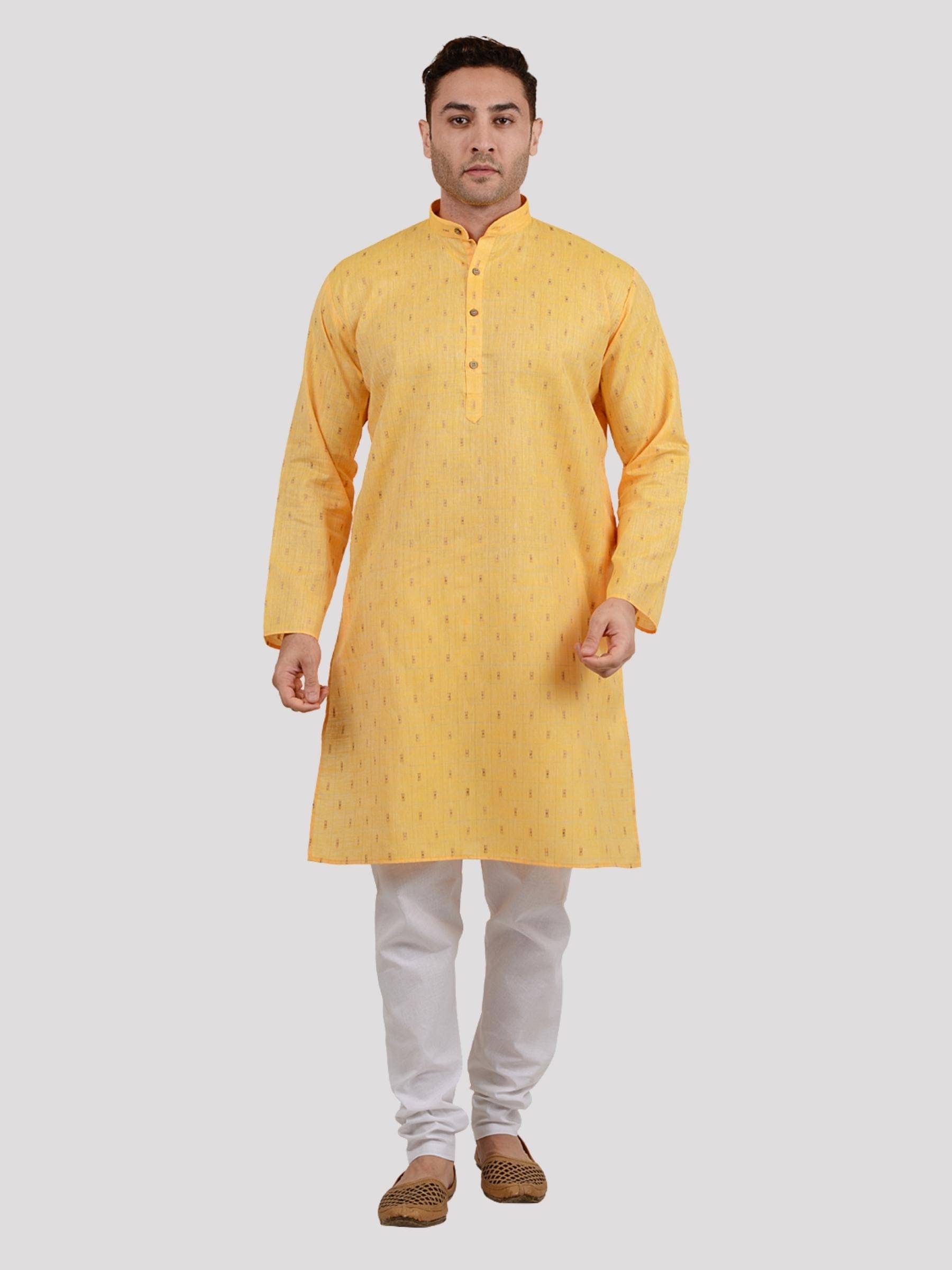     			Maharaja - Yellow Viscose Regular Fit Men's Kurta Pyjama Set ( Pack of 1 )