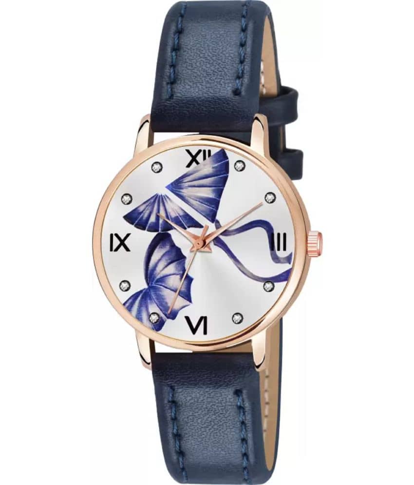 AQUA BLISS - Blue Leather Analog Womens Watch