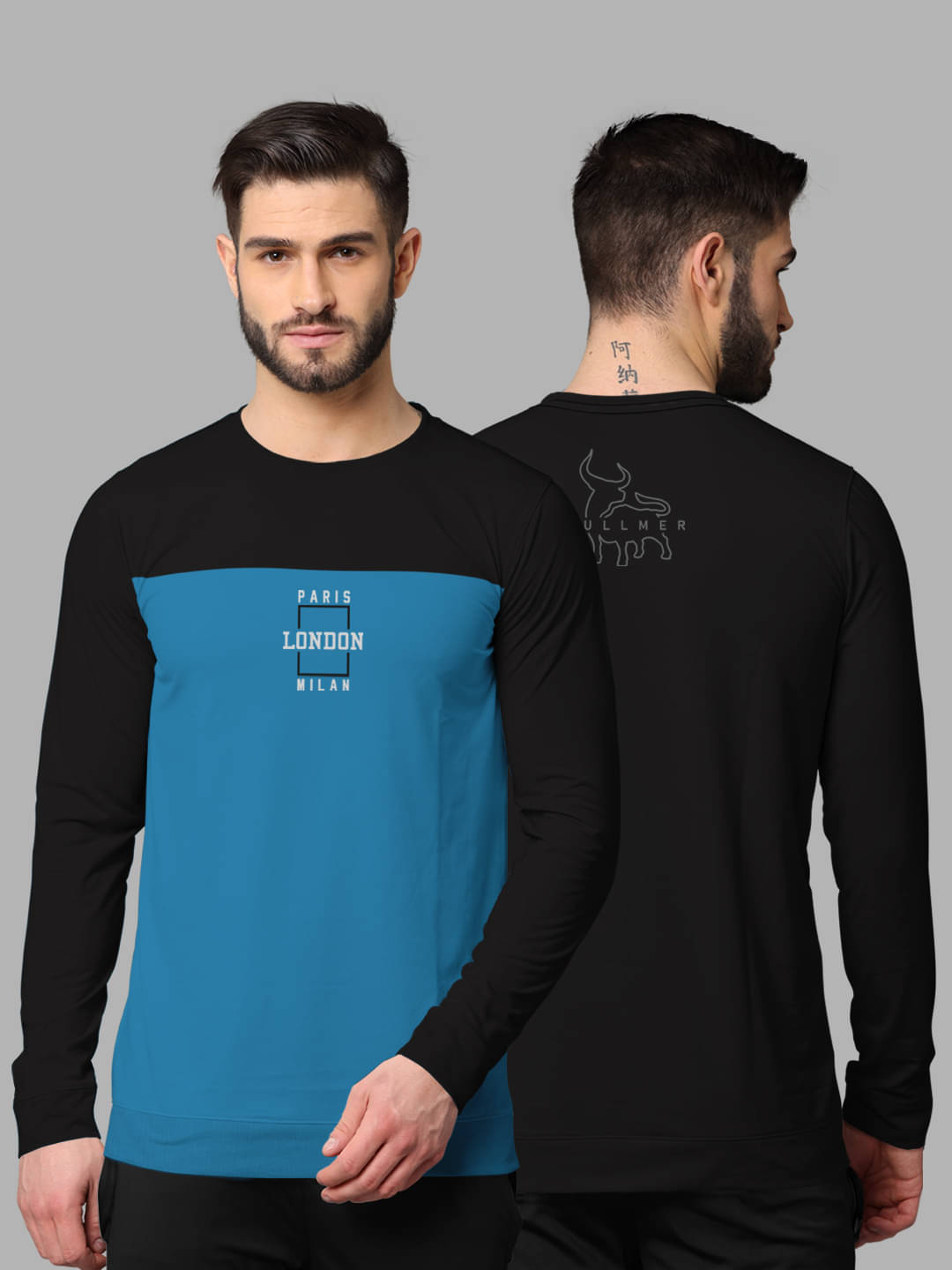 BULLMER Pack of 1 Cotton Blend Regular Fit Men's T-Shirt ( Black ) BULLMER Pack of 1 Cotton Blend Regular Fit Men's T-Shirt ( Black )