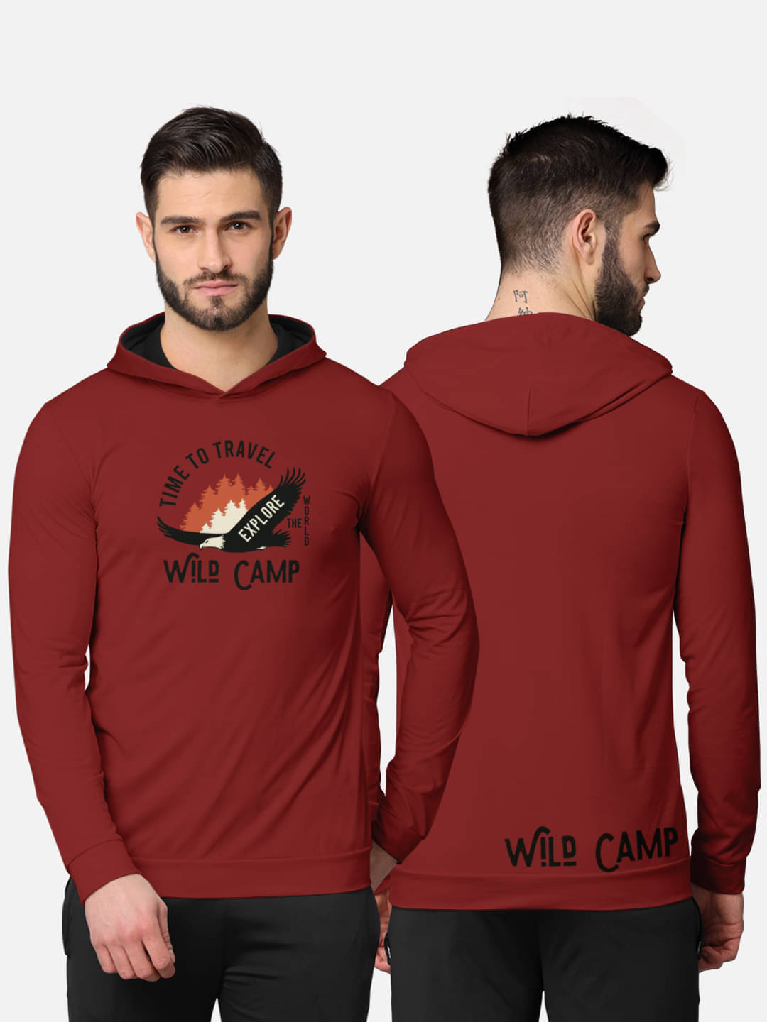    			BULLMER Pack of 1 Cotton Blend Regular Fit Men's T-Shirt ( Rust )