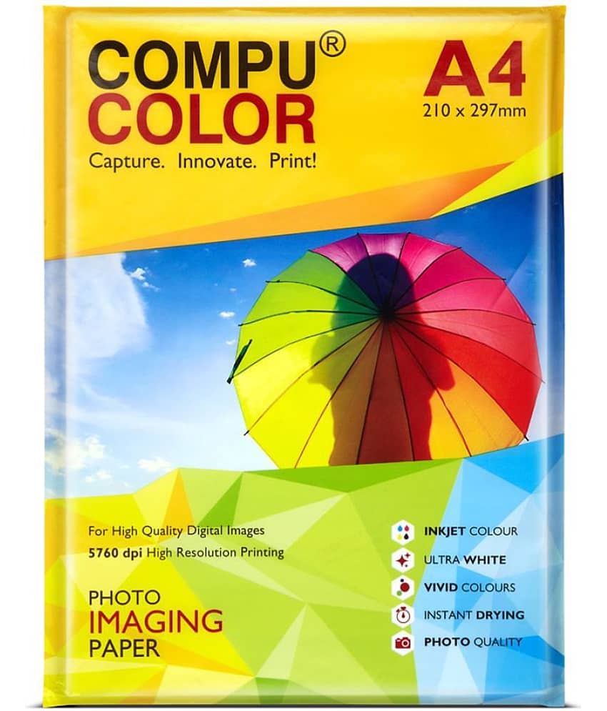 COMPUCOLOR RESIN COATED ULTRA Lustre Photo Paper 250GSM (A4 size, 20 sheets) - Stationery | Buy online on ZillyBuy
