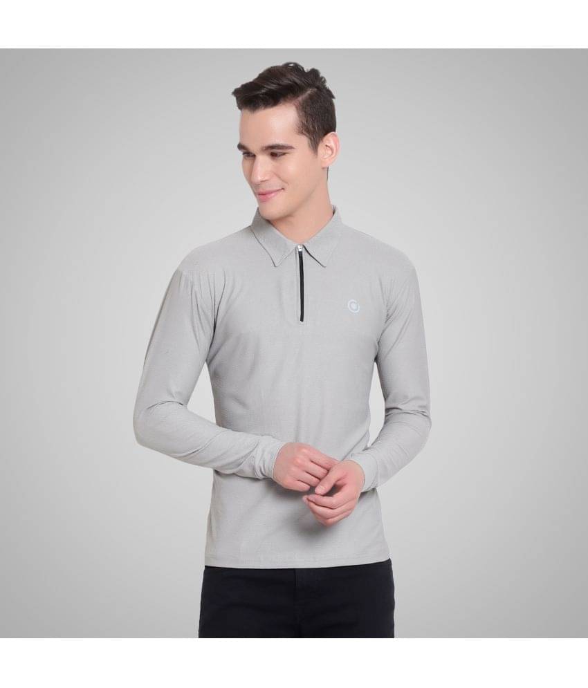 Diaz Pack of 1 Polyester Regular Fit Solid Full Sleeves Men's Polo T Shirt ( Grey ) Diaz Pack of 1 Polyester Regular Fit Solid Full Sleeves Men's Polo T Shirt ( Grey )