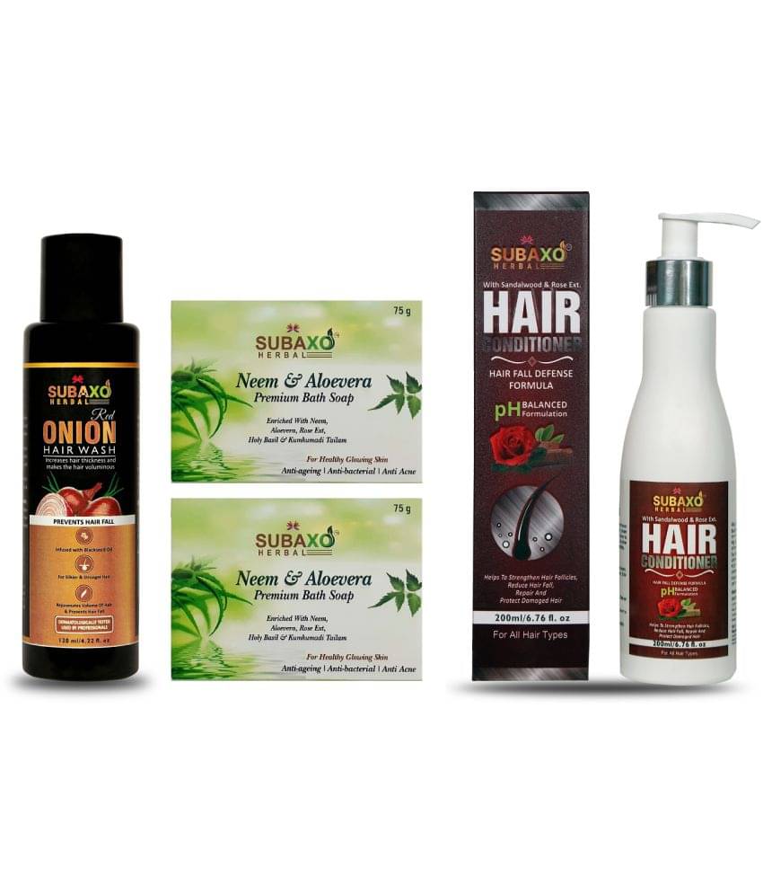 Herbal Red Onion Hair Wash | Anti Hair Fall Shampoo| 120 Ml & Neem-Aloevera Beauty Soap (2 Pc) Each 75 G & Herbal Hair Conditioner | Long & Silky Hair |200 mL Herbal Red Onion Hair Wash | Anti Hair Fall Shampoo| 120 Ml & Neem-Aloevera Beauty Soap (2 Pc) Each 75 G & Herbal Hair Conditioner | Long & Silky Hair |200 mL