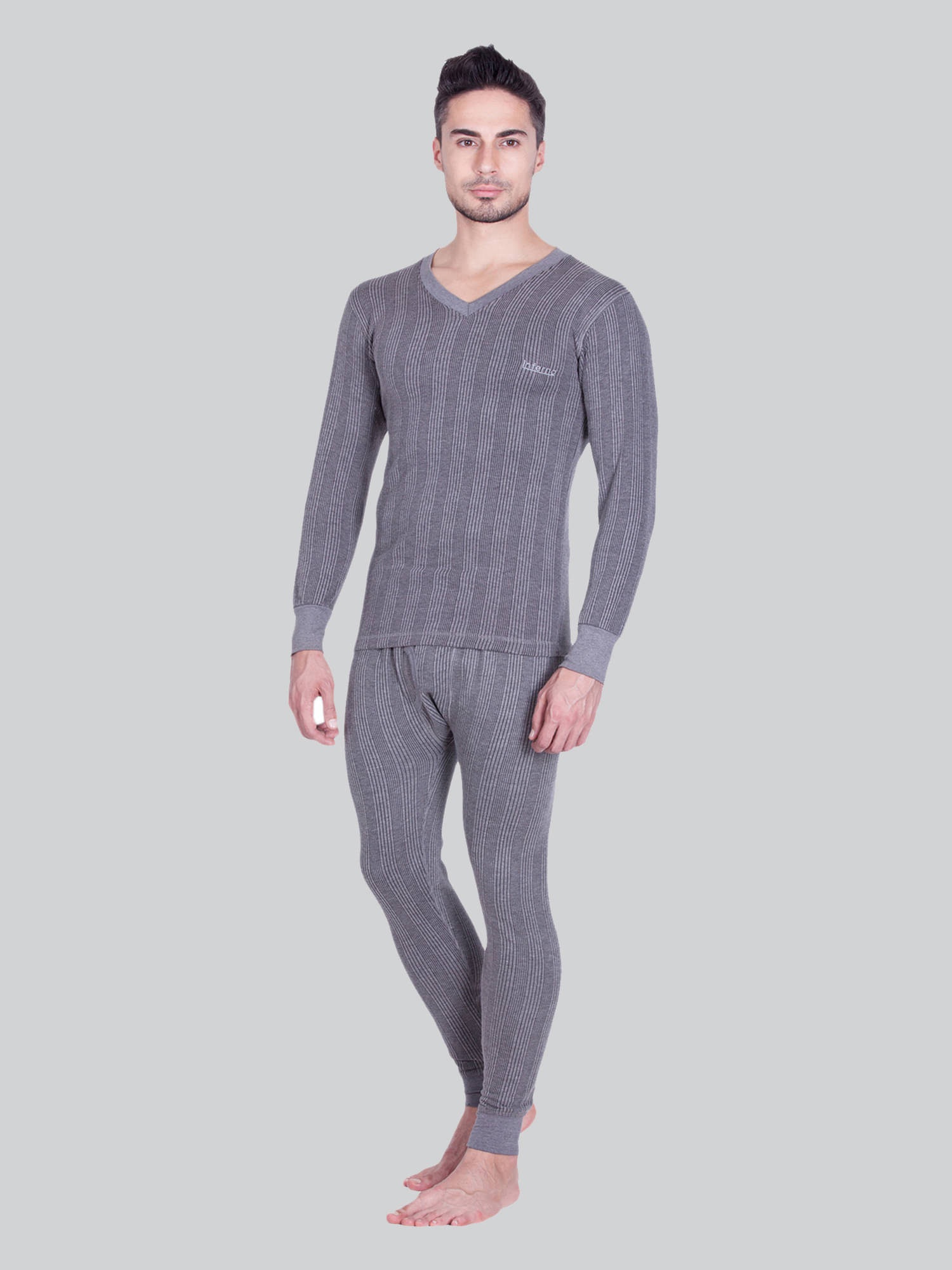     			Lux Inferno - Grey Melange Cotton Blend Men's Thermal Sets ( Pack of 1 )
