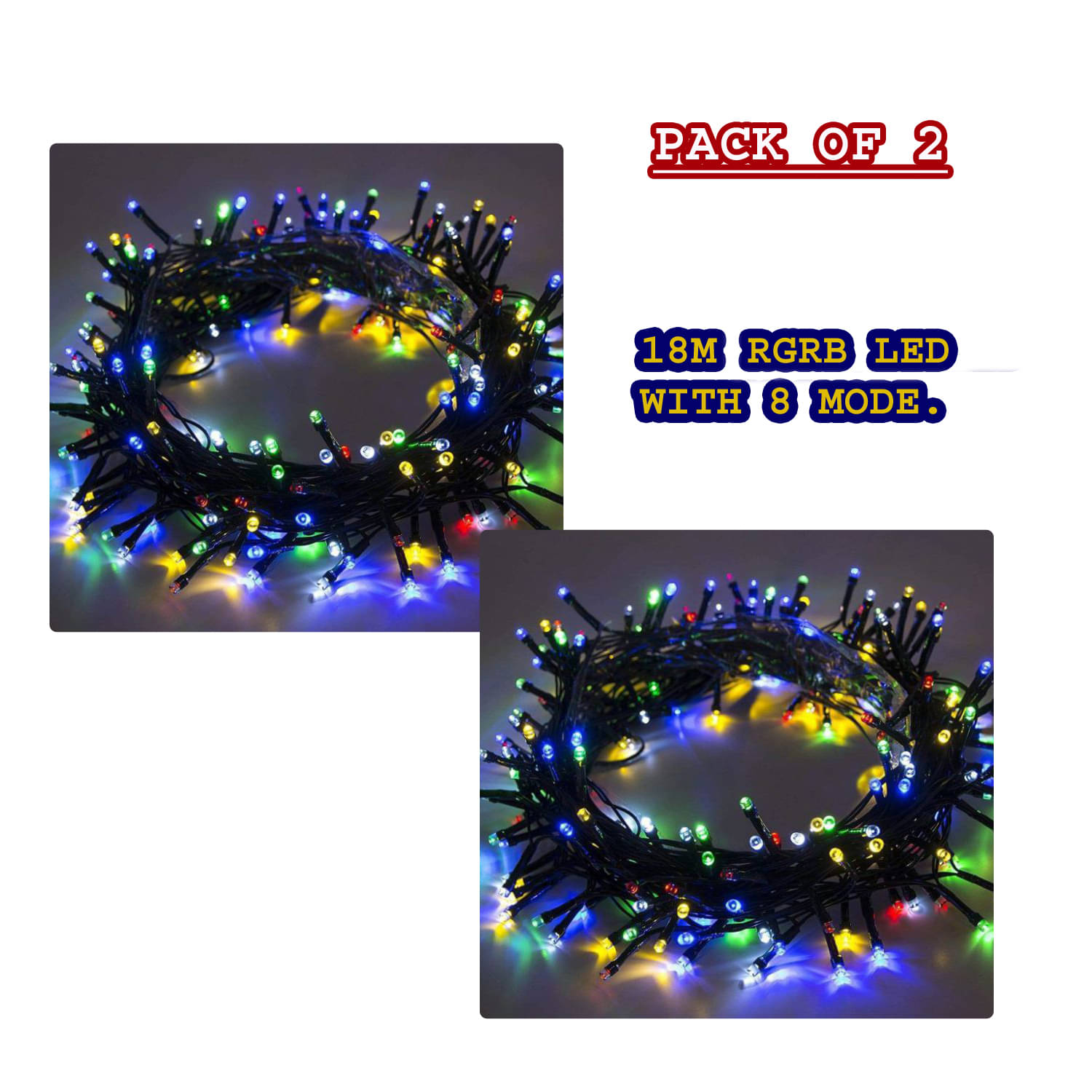    			MIRADH - Multicolor 18Mtr String Light (Pack of 2)