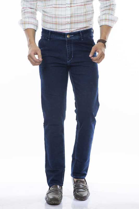 MOUDLIN - Dark Blue Denim Slim Fit Men's Jeans ( Pack of 1 ) - Jeans | Buy online on ZillyBuy