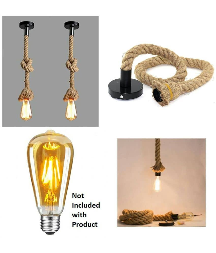 DAJUBHAI ROPE HANGING LIGHT Pendant Brown - Pack of 2