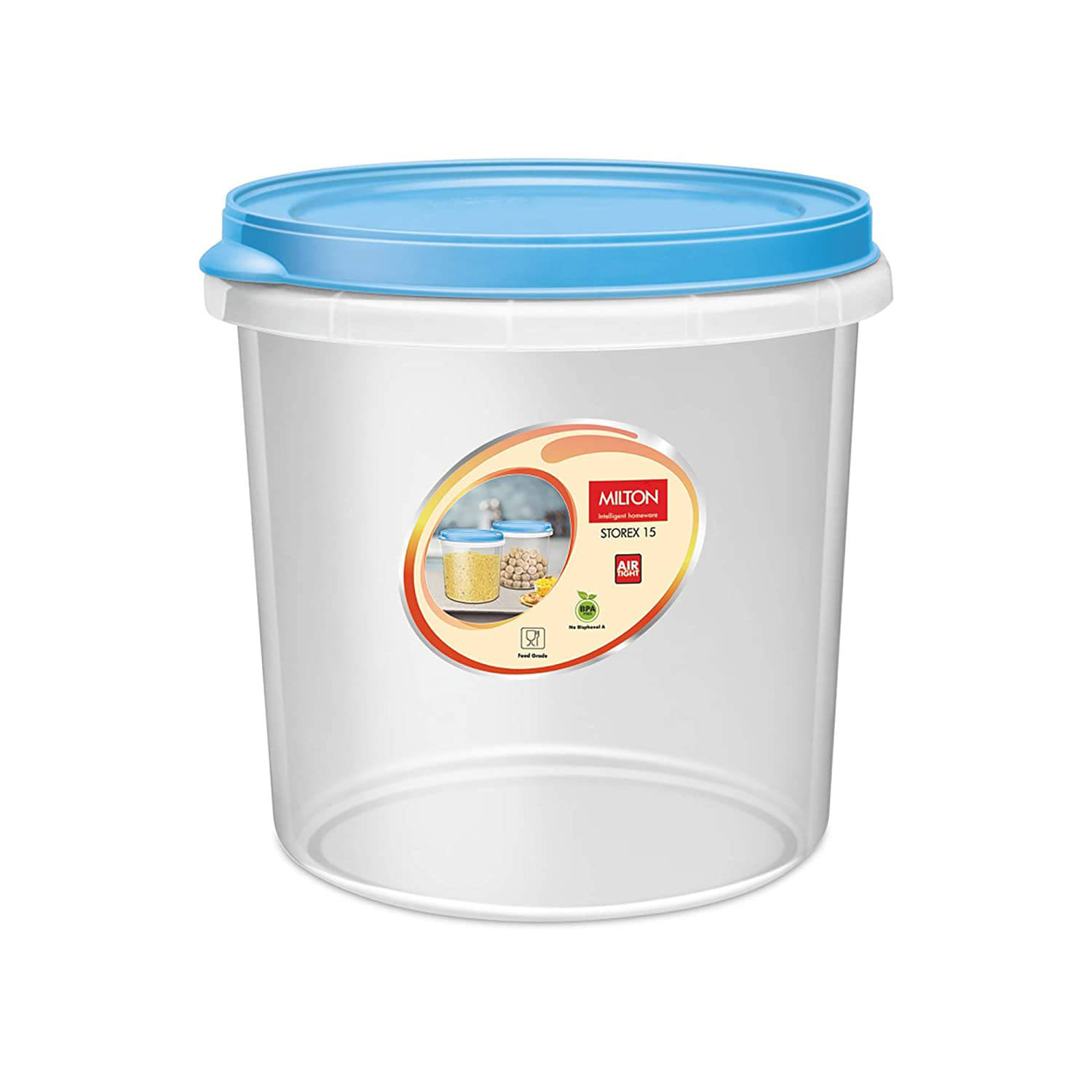     			Milton Storex Plastic Storage Container with Lid, 15 Litres, Transparent | Storage Jar | Kitchen Organiser | Refrigerator Container | Air Tight | BPA Free | Modular