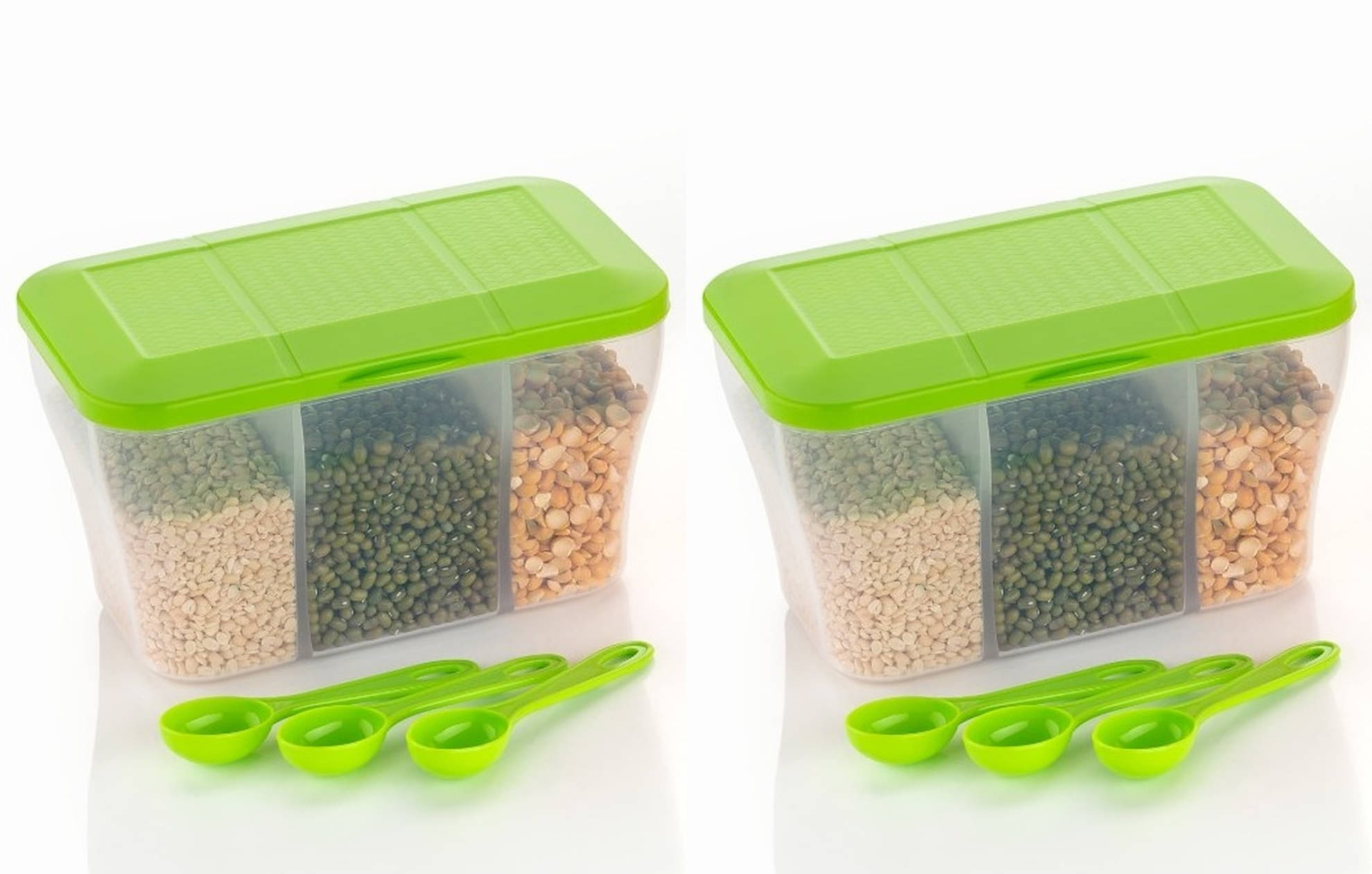     			OFFYX - PET Green Dal Container ( Set of 2 - 1100 )