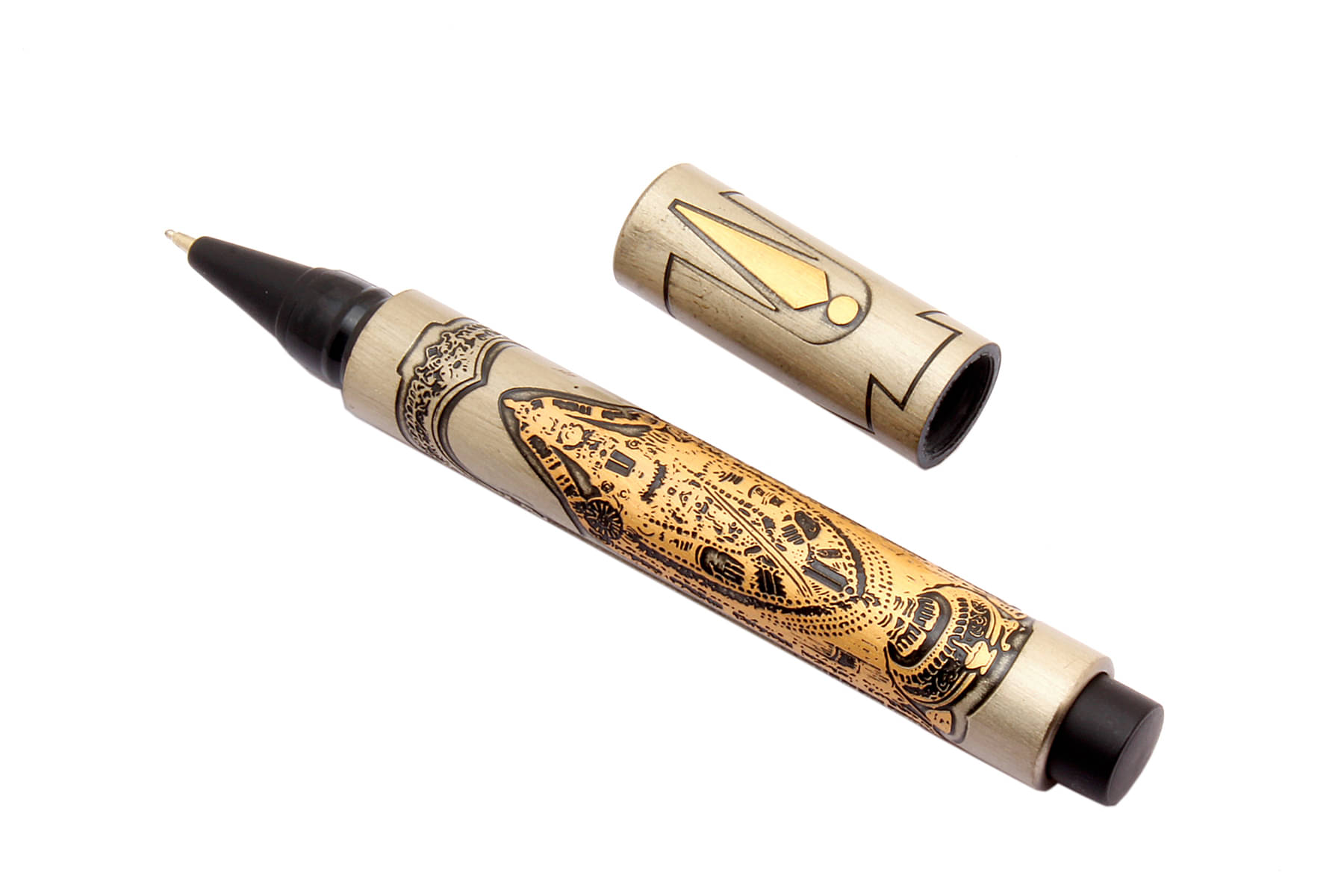     			Srpc Sumo Lord Tirupati Balaji Engraved Ball Point Pen Golden Trims Blue Refill