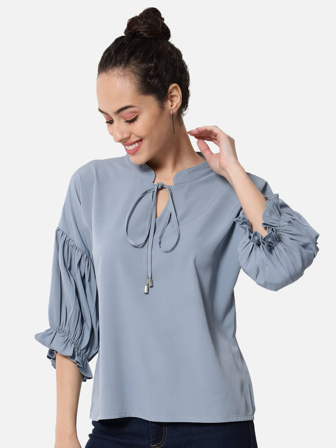 ALL WAYS YOU Women's Polyester Regular Top ( Light Blue ) ALL WAYS YOU Women's Polyester Regular Top ( Light Blue )