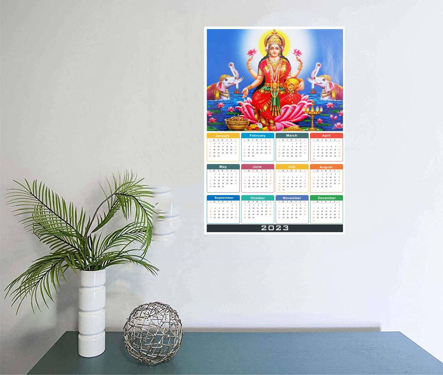 Asmi Collection Self Adhesive Lakshmi Saraswati Ganesha Calendar Wall Sticker ( 60 x 42 cms ) Asmi Collection Self Adhesive Lakshmi Saraswati Ganesha Calendar Wall Sticker ( 60 x 42 cms )