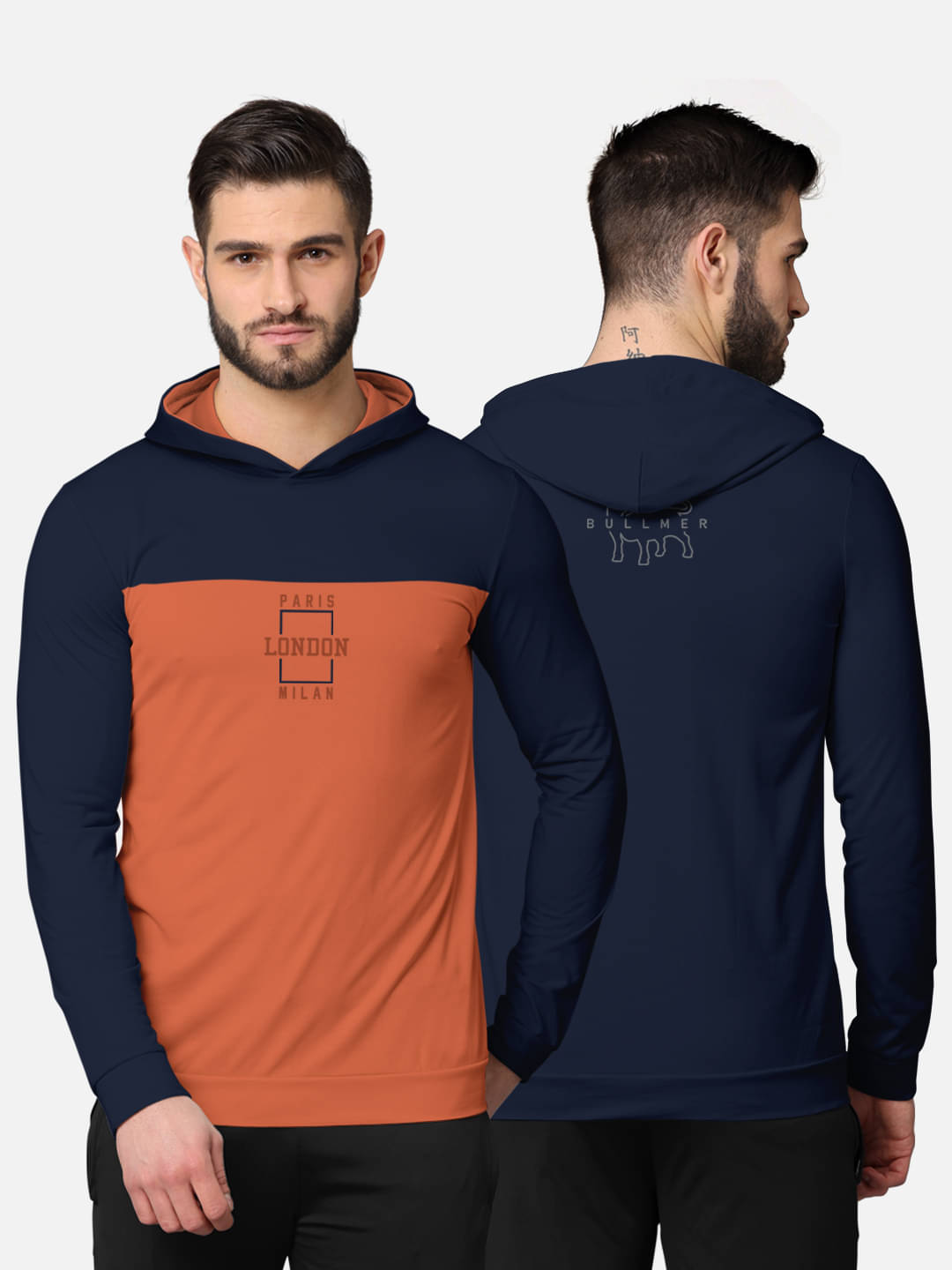     			BULLMER Pack of 1 Cotton Blend Regular Fit Men's T-Shirt ( Navy Blue )