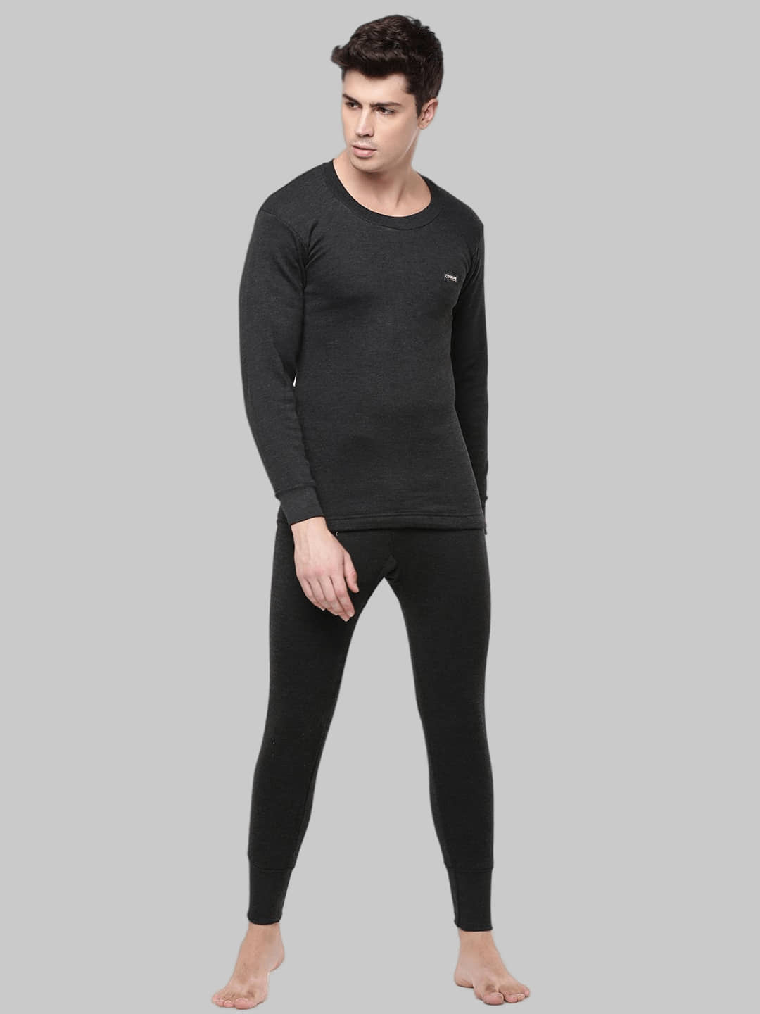 Pack of 1 Dollar - Black Woollen Men's Thermal Sets