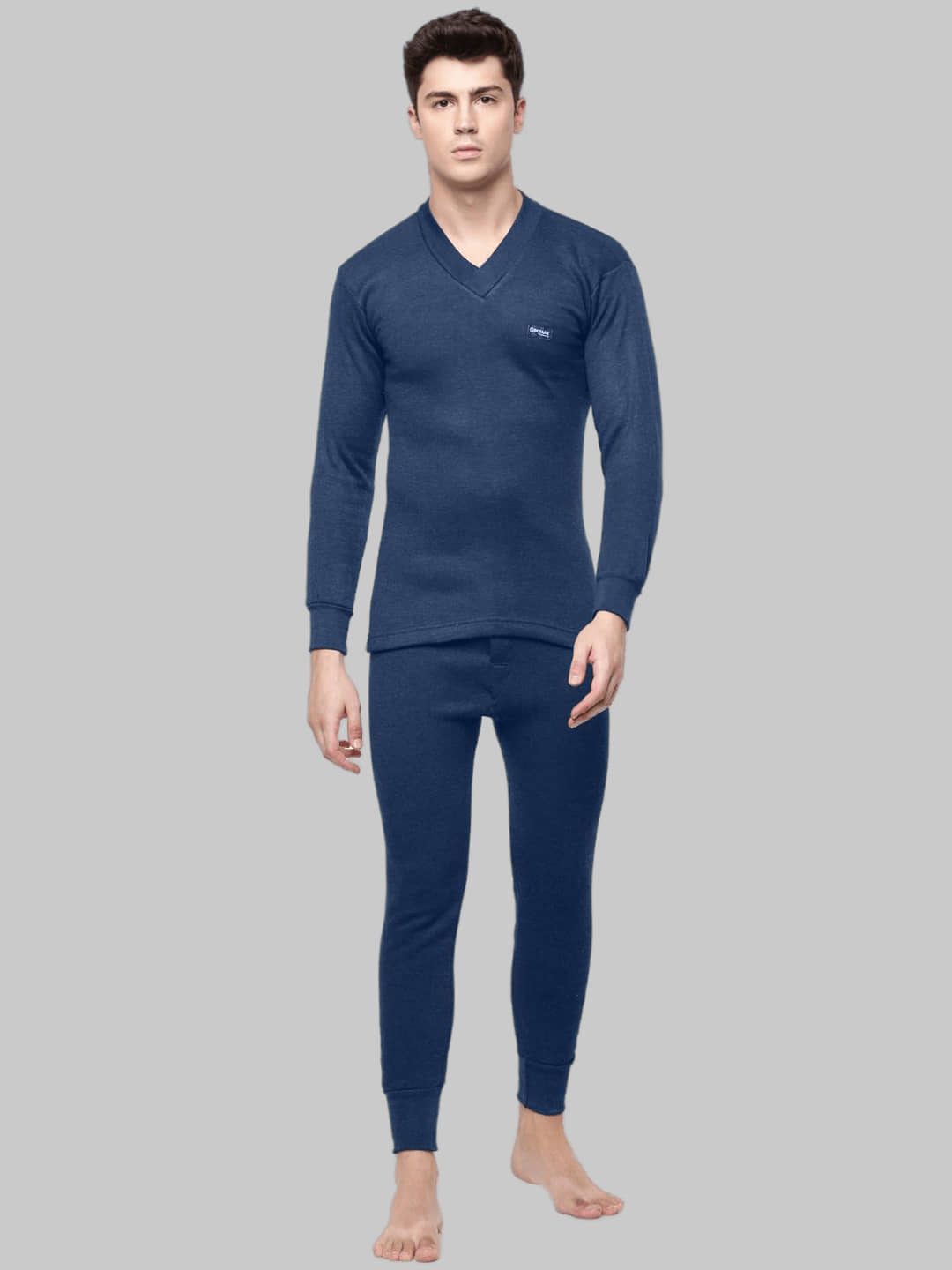 Pack of 1 Dollar - Blue Woollen Men's Thermal Sets