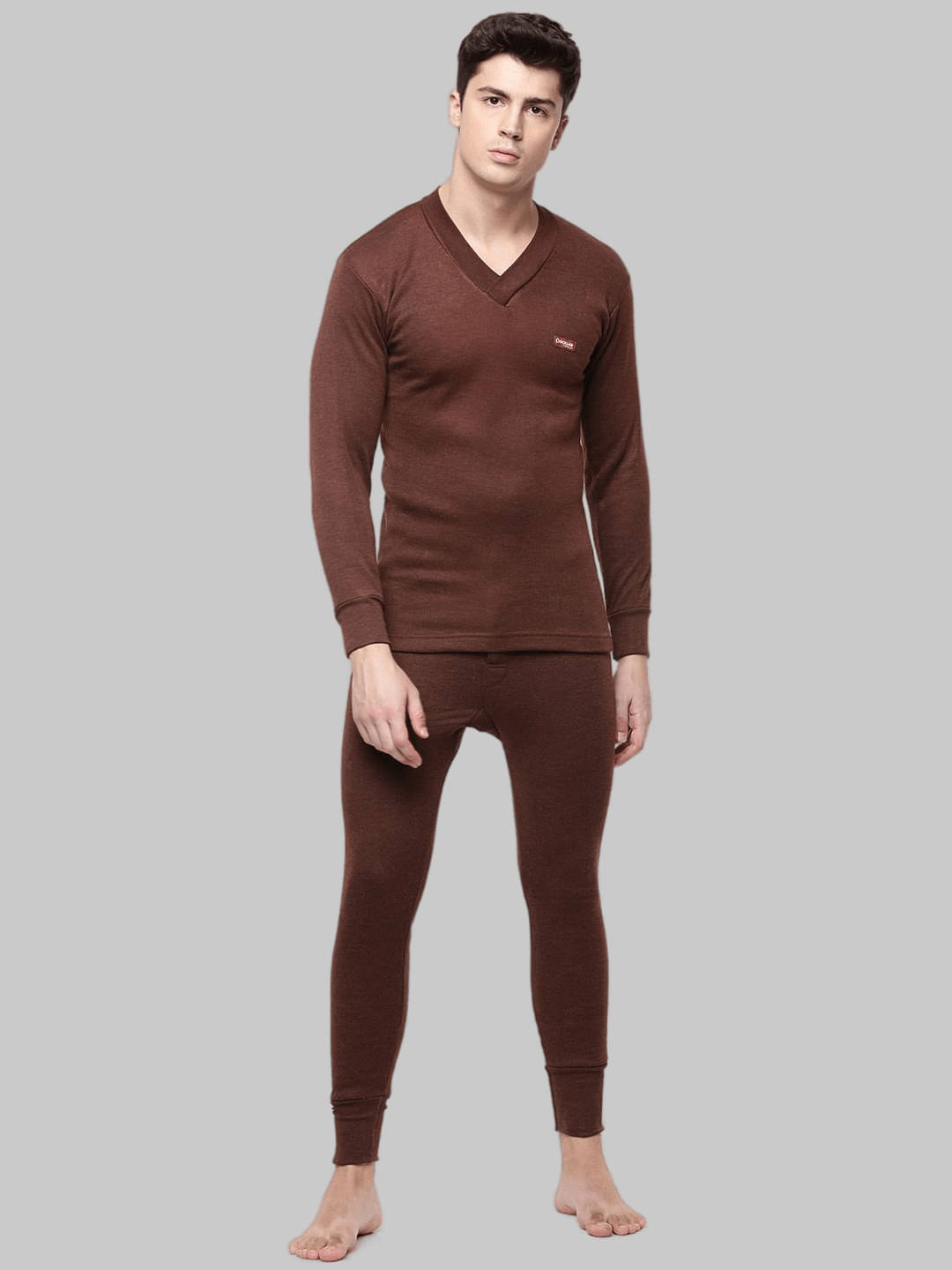 Pack of 1 Dollar - Brown Woollen Men's Thermal Sets Pack of 1 Dollar - Brown Woollen Men's Thermal Sets