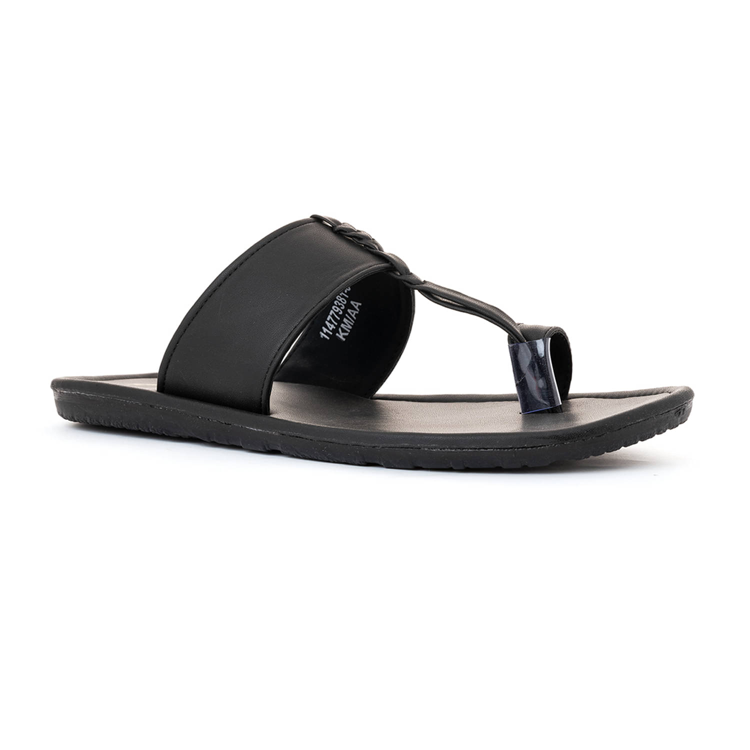     			Khadim's - Black Men's Leather Slipper