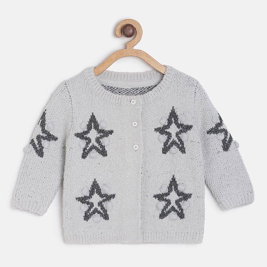     			MINI KLUB  Baby Girls Grey Sweater Pack Of 1