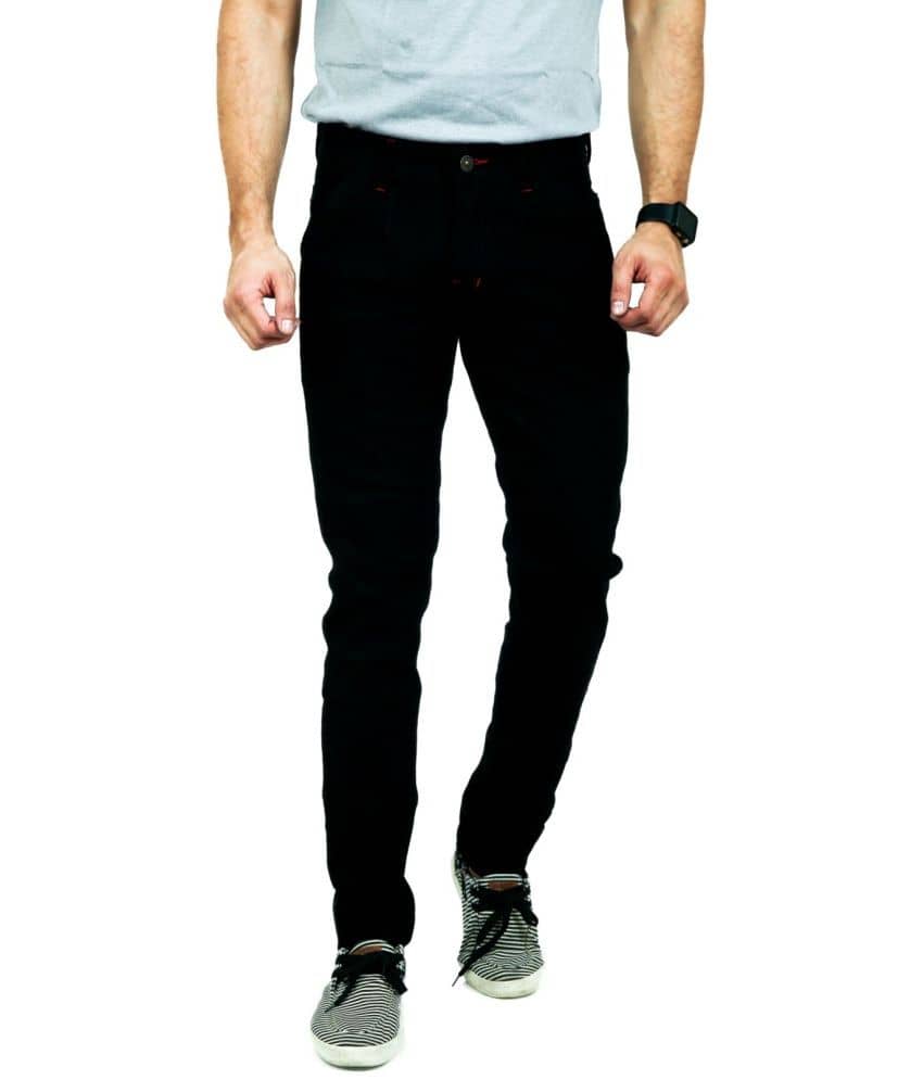 MOUDLIN - Black Denim Slim Fit Men's Jeans ( Pack of 1 ) - Jeans | Buy online on ZillyBuy