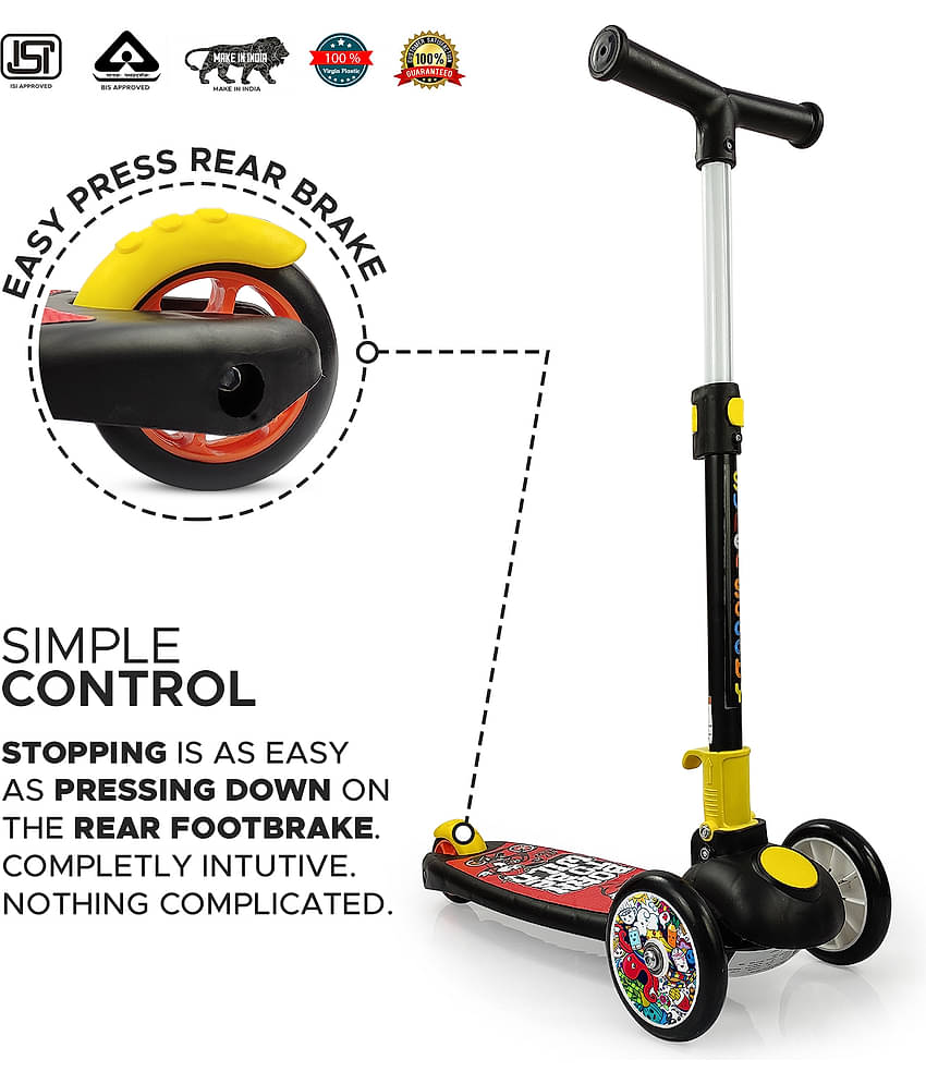 NHR Smart Kick Scooter , 3 Adjustable Height, Foldable,Front Wheel & PVC Wheels for Kids (3+ Years)
