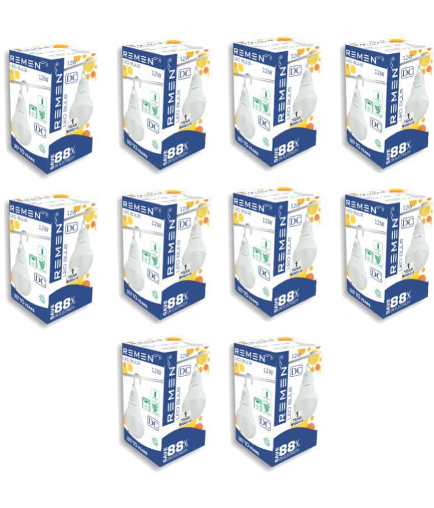 Remen Led Lites - 12W Cool Day Light LED Bulb ( pack of 10 )