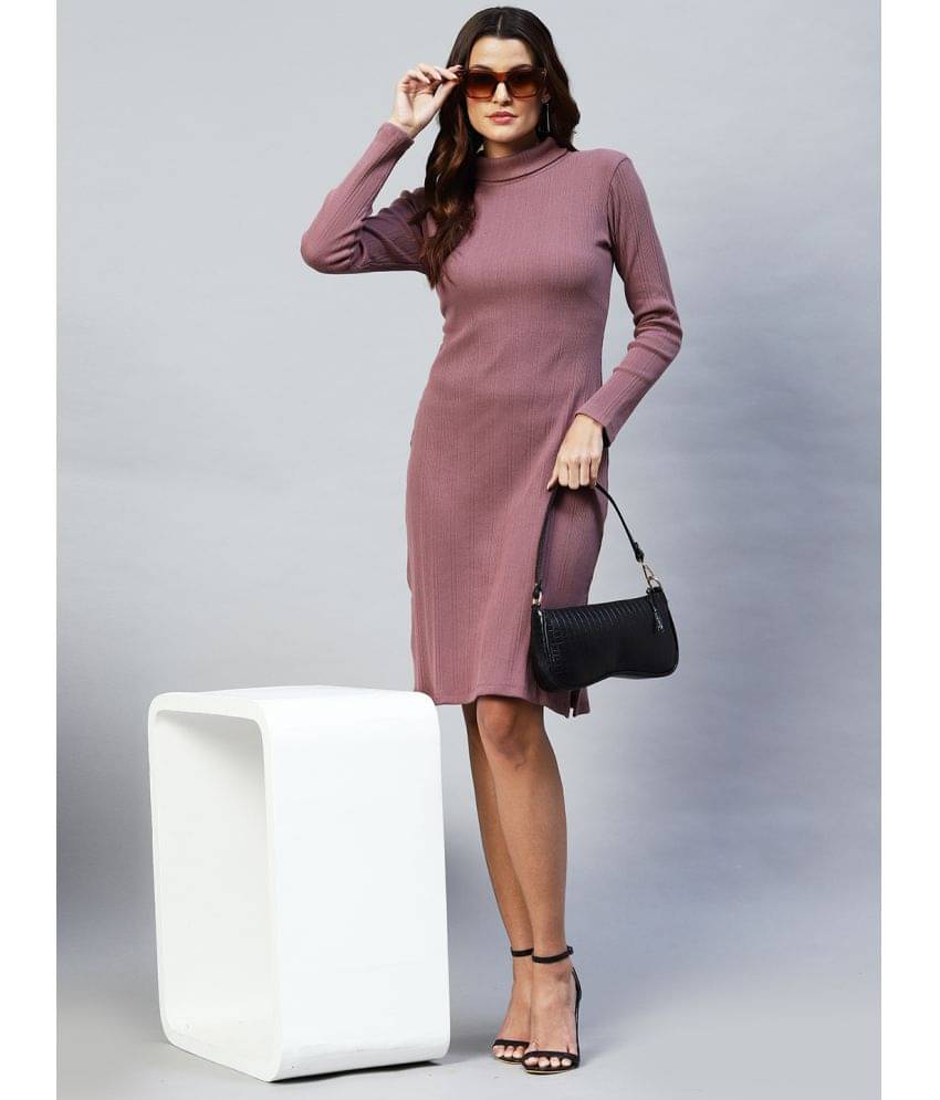 Rigo - Purple Cotton Blend Women's T-shirt Dress ( Pack of 1 ) Rigo - Purple Cotton Blend Women's T-shirt Dress ( Pack of 1 )