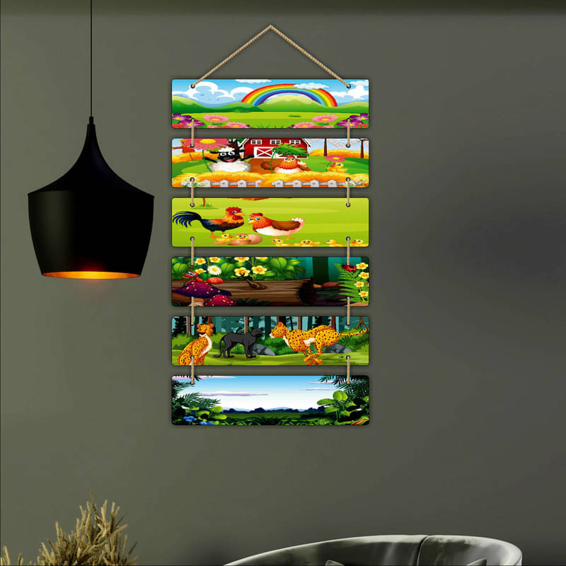     			Saf Wood Rectangular Decoratives Panel Multi - Pack of 6