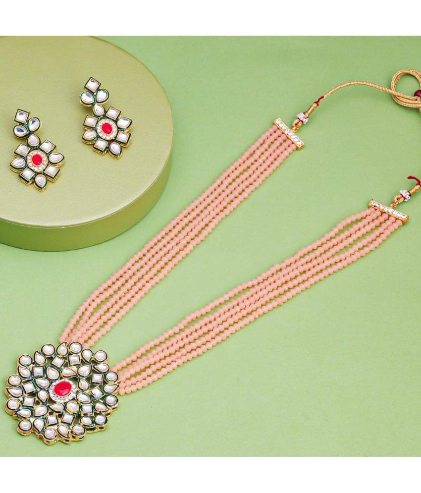     			Sukkhi - Peach Alloy Necklace Set ( Pack of 1 )