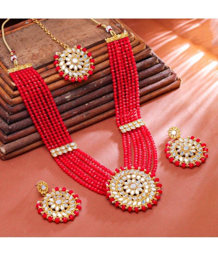     			Sukkhi - Red Alloy Necklace Set ( Pack of 1 )