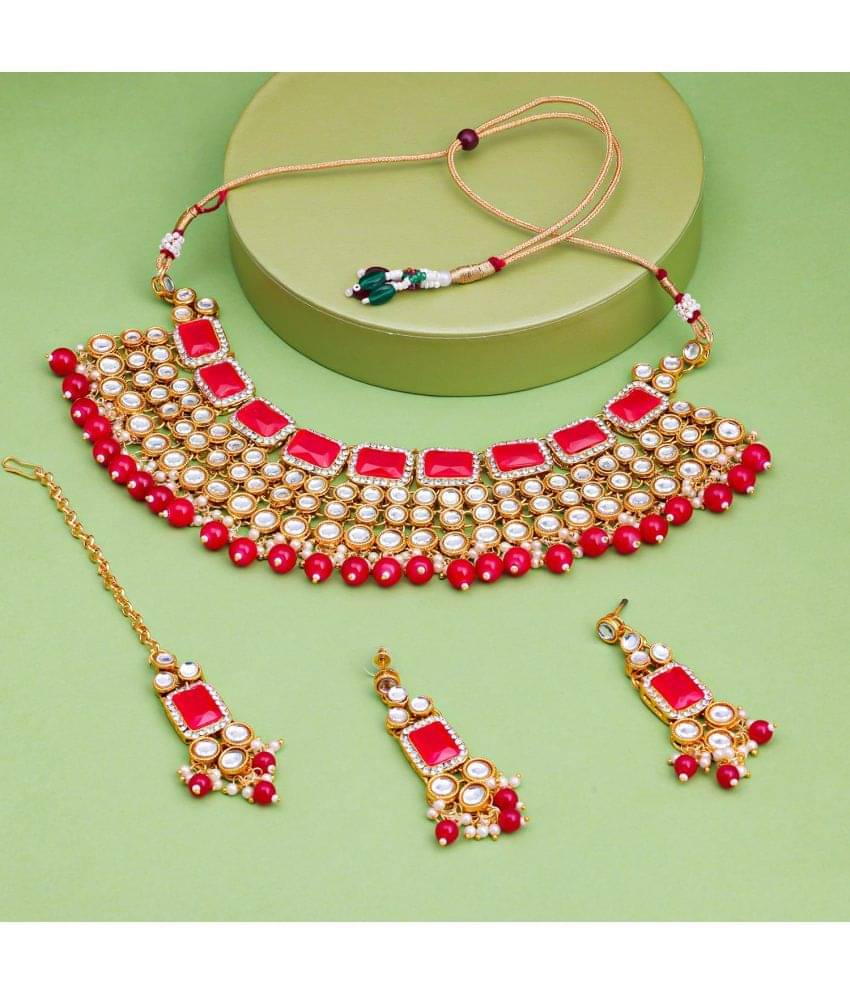     			Sukkhi - Red Alloy Necklace Set ( Pack of 1 )