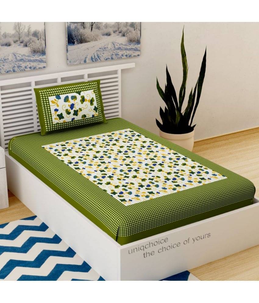    			Uniqchoice Cotton Single Bedsheet ( Green )
