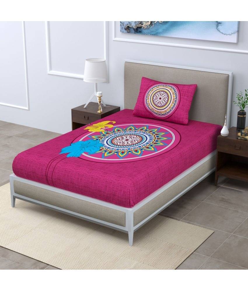 Uniqchoice Cotton Single Bedsheet ( Pink ) Uniqchoice Cotton Single Bedsheet ( Pink )